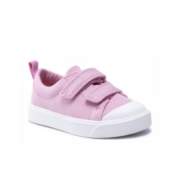 Παιδικό Clarks sneakers πάνινο City Bright T 261490957 ροζ